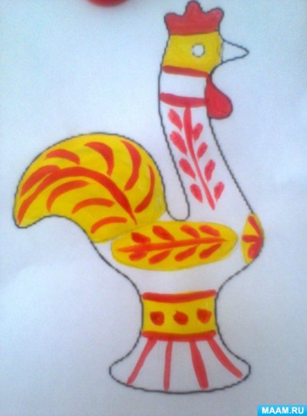 Роспись Каргопольского петушка