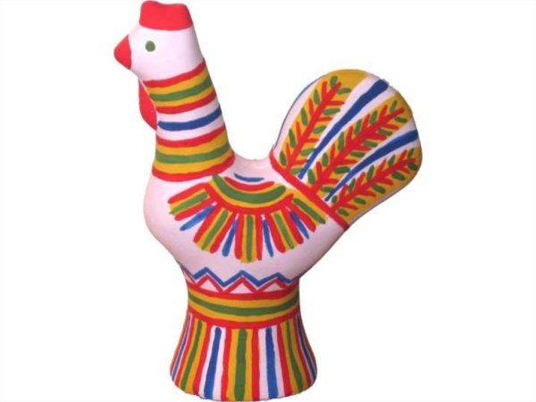 Каргопольская глиняная игрушка петушок