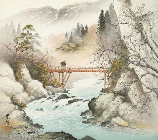 Нарисовать пейзаж Японии