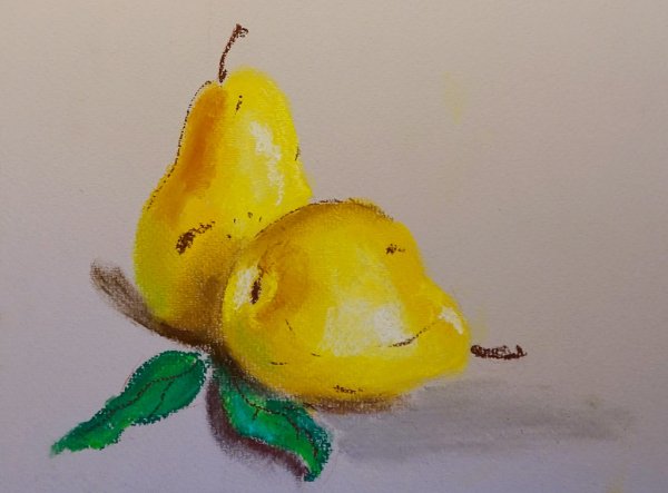 Груша пастелью сухой