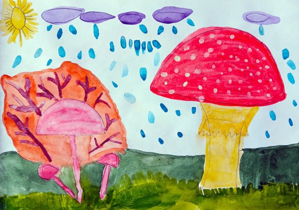 Грибной дождик рисунок