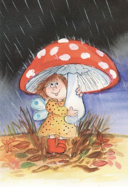 Раскраска дождливая осень