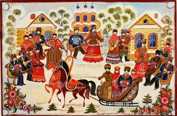 Деревня Городец роспись