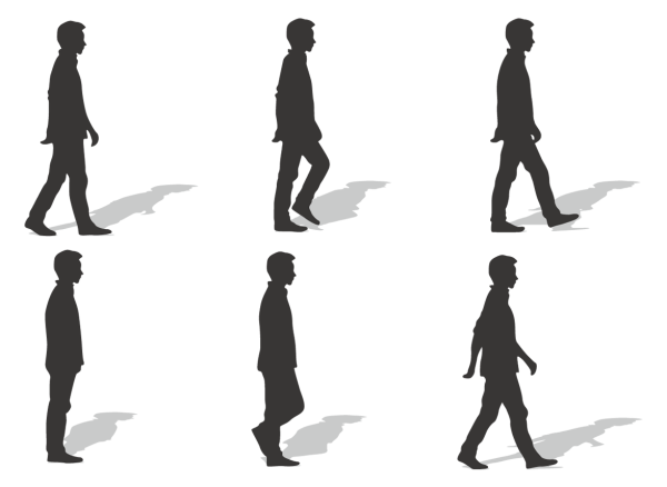 Силуэт идущего человека