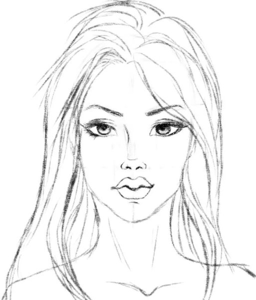 Раскраска портрет девушки