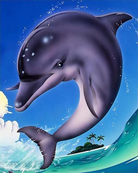 Дельфин для срисовки