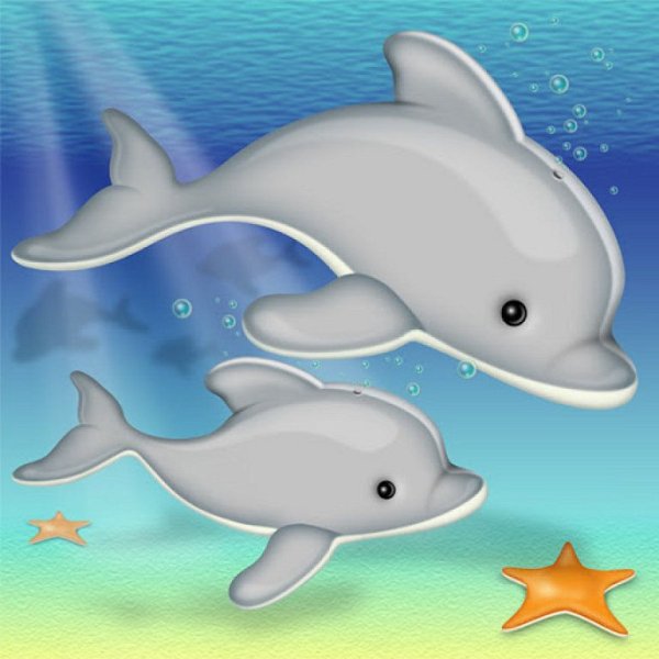 Дельфин мультяшный