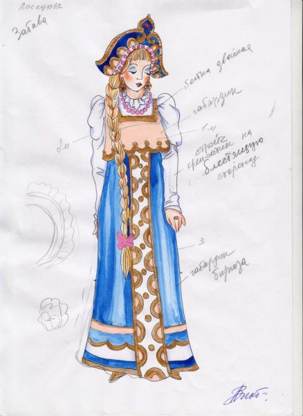 Театральный костюм рисунок