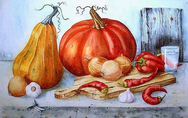 Осенний натюрморт из овощей и фруктов