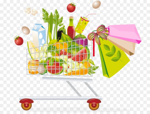 Тележка с продуктами Векторная