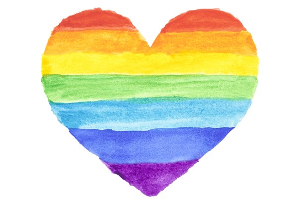 Радужное сердце мазками