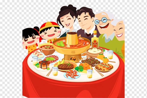 Семья ужин мультяшная