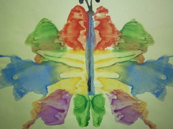 Монотипия пейзаж у озера