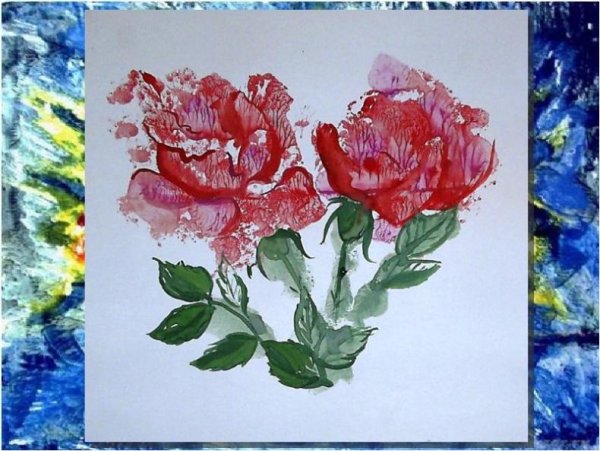 Монотипия техника рисования букета