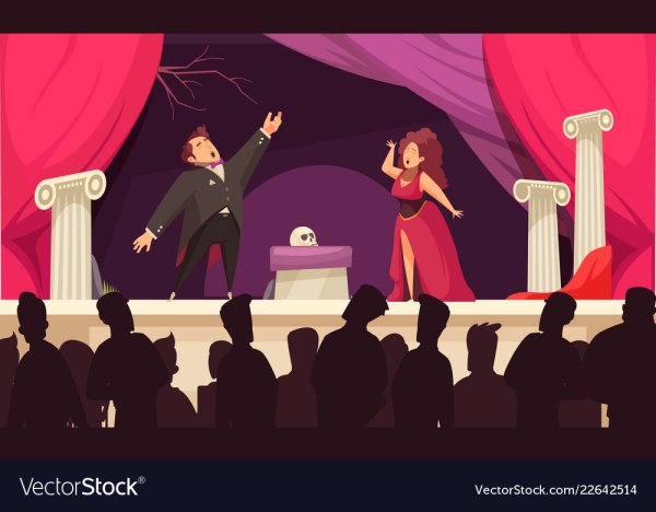 Рисунок оперной певицы на сцене