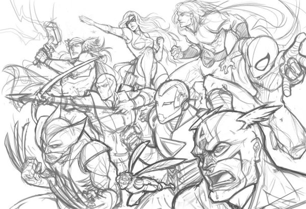 Маленькие рисунки Мстителей