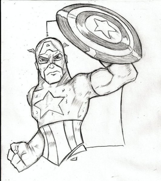 Чиби персонаж Марвел Капитан Америка