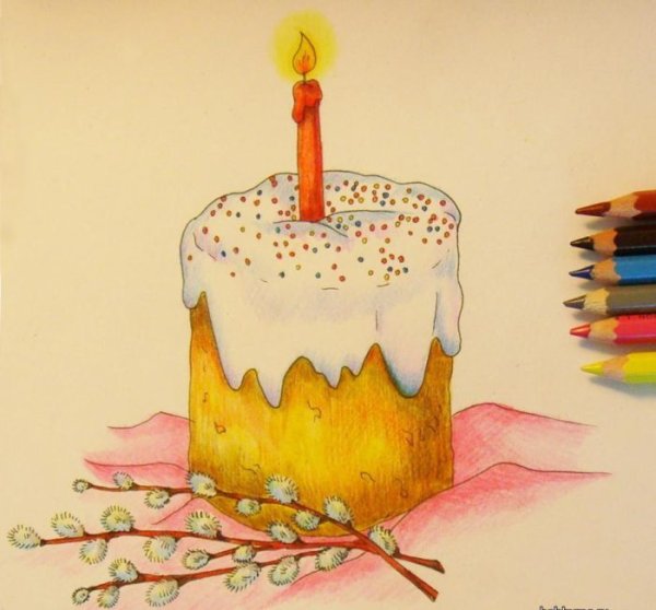 Раскраска кулича на Пасху