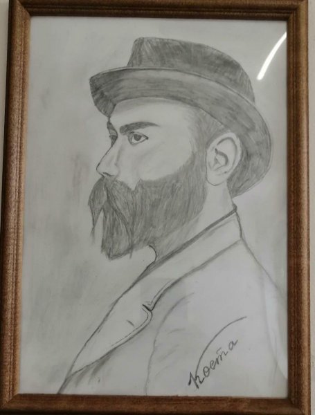 Портрет Коста Хетагурова карандашом