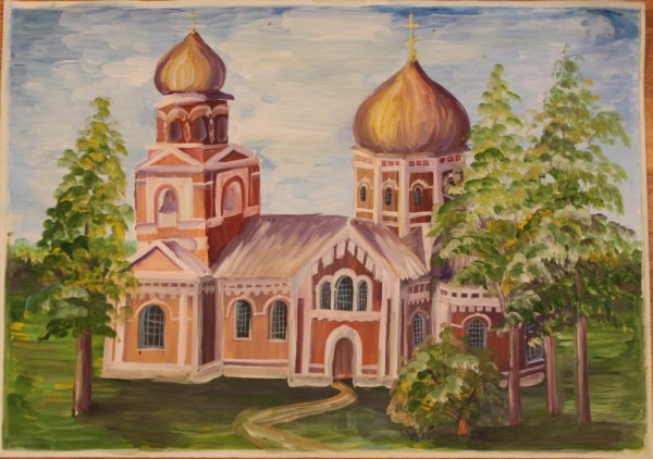 Монастырь рисунок