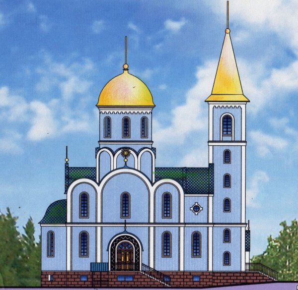 Церковь гуашью