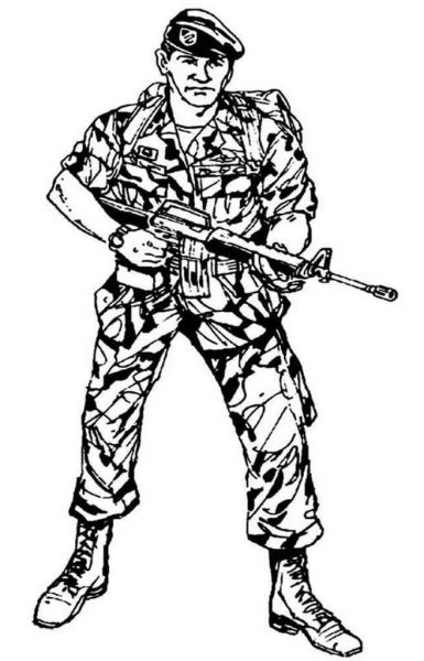 Солдат раскраска