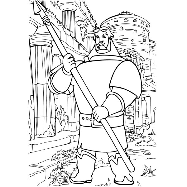 Илья Муромец рисунок карандашом