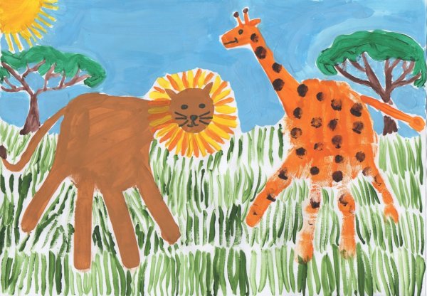 Рисование отпечатками ладошек