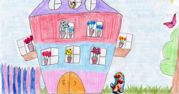 Детский рисунок домик