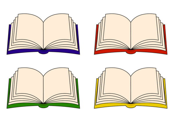 Цветное изображение открытой книги