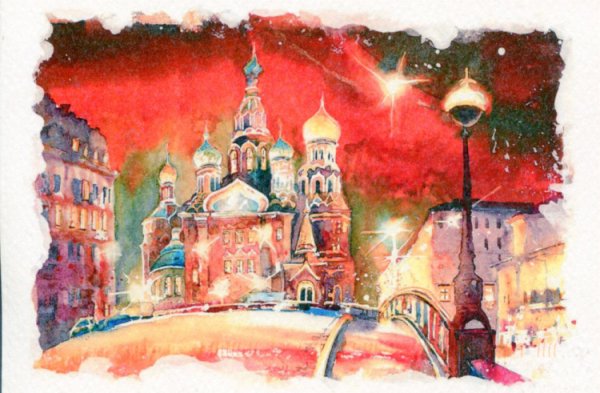 Анна Соколова открытки СПБ акварель