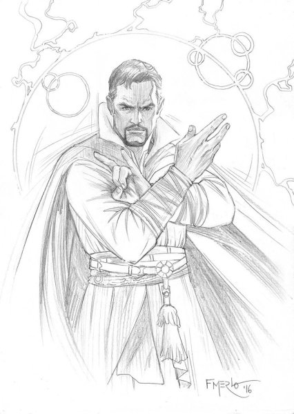 Раскраска Марвел доктор Стрэндж