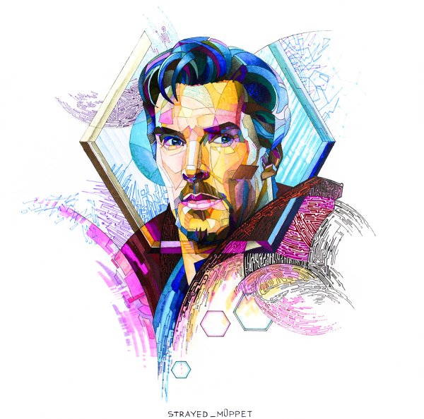 Доктор Стрэндж черно белый