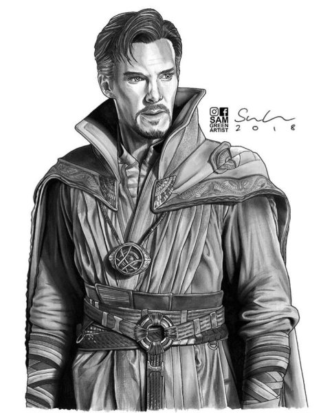 Доктор Стрэндж карандашом