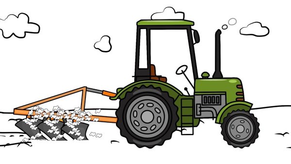 Раскраска трактор МТЗ 80