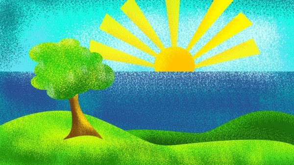 Детский рисунок утро