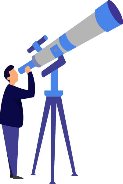 Телескоп черно белый