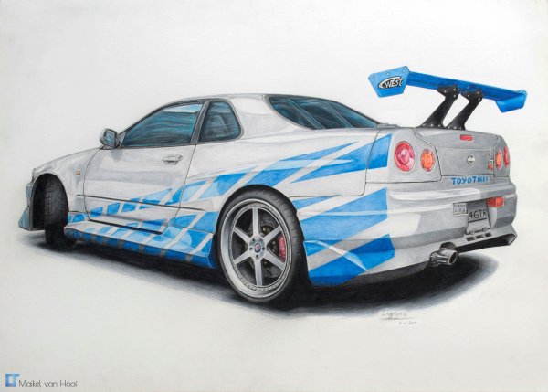 Раскраска Nissan Skyline r34