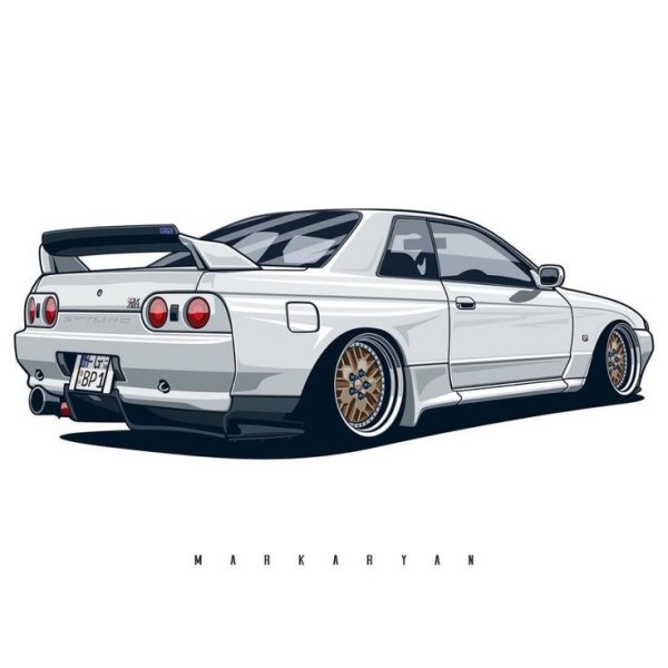 Nissan Skyline GTR r34 срисовывать