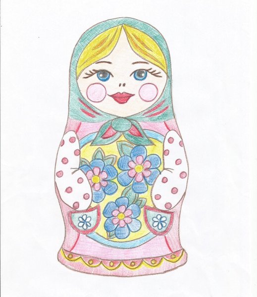 Рисование матрешки