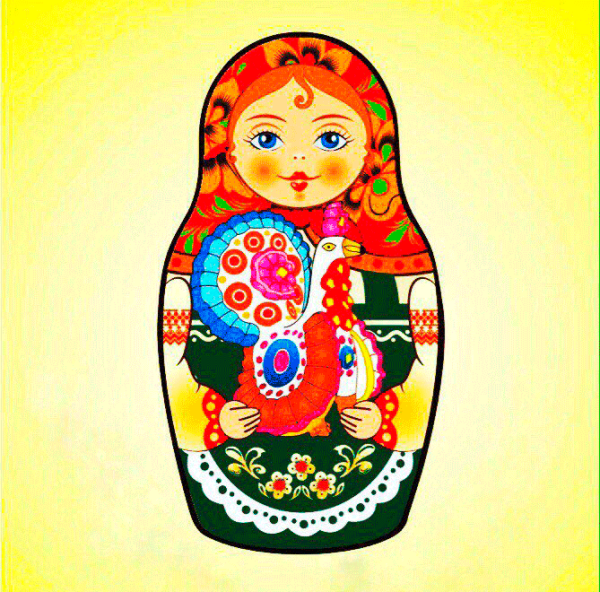 Матрешка Дымковская роспись