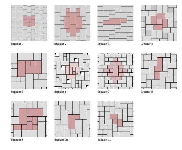 Схема раскладки брусчатки 200х100