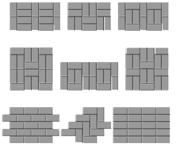 Раскладка брусчатки 200х100