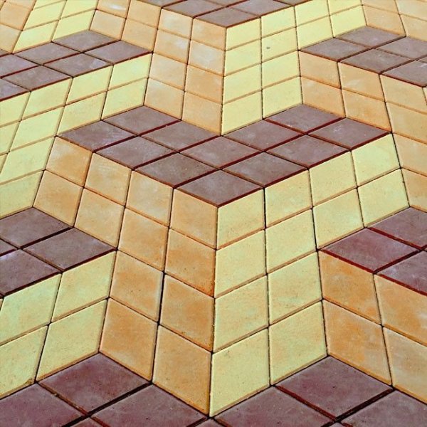 Схема укладки брусчатки кирпичик