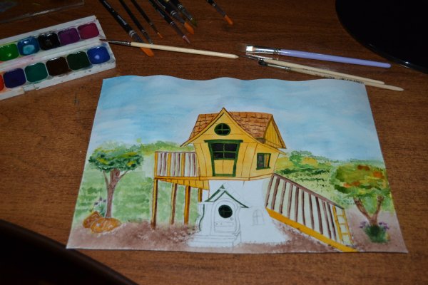 Детский рисунок домик