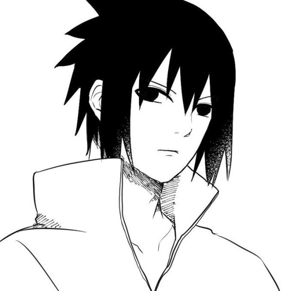 Саске Учиха черно белый