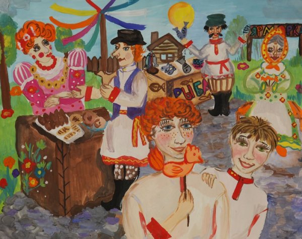 Народные праздники рисование