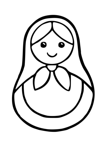 Матрешка раскраска для детей