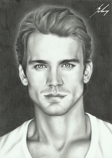 Керем Бурсин портрет карандашом
