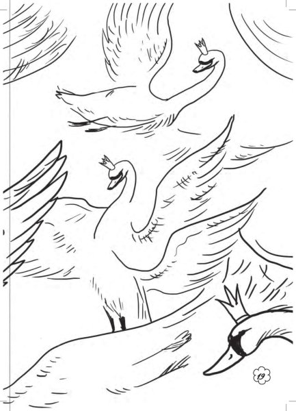 Раскраски к сказке Дикие лебеди Андерсен